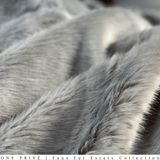 Elevate your space with One Preevay's Breakfast at Tiffany's Inspired Sable Faux Fur Throw - ultra-soft, 950gsm, silver gray, and 50x60 inches. Timeless elegance meets comfort in One Preevay Luxury