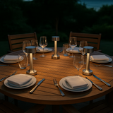 Grace Professional Hospitality BBQ Table Top Lamp | Handcrafted LED | Nickel Hardware | Beds outdoor BBQ lighting - dinning moon light lighting