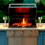 Grace Professional Hospitality BBQ Table Top Lamp | Handcrafted LED | Nickel Hardware | Beds outdoor BBQ lighting inside and outside