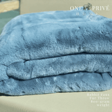 Indulge in the epitome of luxury with the One Preevay Faux Rabbit Fur Throw in Yacht Blue. Inspired by the elegance of Fernando Botero and crafted from ultra-premium faux rabbit fur. Hypoallergenic, cruelty-free, and lined with elegant velvet for refined warmth and sophistication. 800gsm, 50x60 inches...