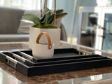 ONYX Shagreen Serving Tray | Exotic Embossed Leather and Nickel Handles | Black
Elevate Your Entertaining Experience
Indulge in the luxury of the ONYX Shagreen Serving Tray