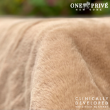 World's First Weighted Faux Rabbit Fur Blanket | Botero Collection | 20lbs Queen | Mocha Brown