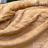 World's First Weighted Faux Rabbit Fur Blanket | Botero Collection | 20lbs Queen | Mocha Brown