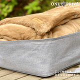 World's First Weighted Faux Rabbit Fur Blanket | Botero Collection | 20lbs Queen | Mocha Brown