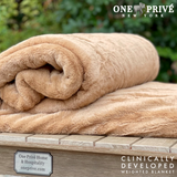 World's First Weighted Faux Rabbit Fur Blanket | Botero Collection | 20lbs Queen | Mocha Brown