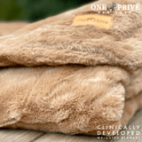World's First Weighted Faux Rabbit Fur Blanket | Botero Collection | 20lbs Queen | Mocha Brown