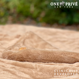 World's First Weighted Faux Rabbit Fur Blanket | Botero Collection | 20lbs Queen | Mocha Brown