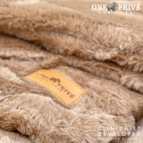 World's First Weighted Faux Rabbit Fur Blanket | Botero Collection | 20lbs Queen | Mocha Brown