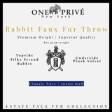 Indulge in the epitome of luxury with the One Preevay Faux Rabbit Fur Throw in Yacht Blue. Inspired by the elegance of Fernando Botero and crafted from ultra-premium faux rabbit fur. Hypoallergenic, cruelty-free, and lined with elegant velvet for refined sophistication. 800gsm, 50x60