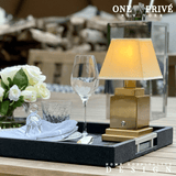The ONYX Shagreen Serving Tray | Exotic Embossed Leather and Nickel Handles | Black Elevate Your Entertaining Experience Indulge in the luxury of the ONYX Shagreen Serving Tray