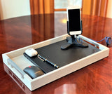 Upgrade your remote work setup with the Professional Portable Work Station from Preevay. Crafted with premium ivory shagreen leather, dual access ports, and available in three sizes (17" x 10", 20" x 13", 23" x 15"). This luxurious, ergonomic workstation boosts productivity and style..