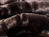 Majestically Inspired | Elegant Black | Ribbed Faux Rabbit & Velvet Blanket | Twin & Queen