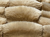 Majestically Inspired | Warm Beige | Ribbed Faux Rabbit & Velvet Blanket | Twin & Queen