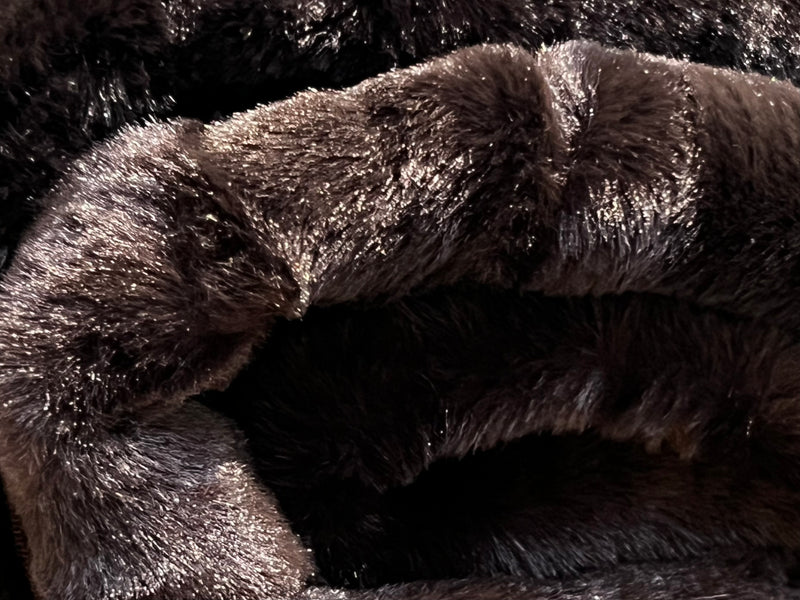 Majestically Inspired | Elegant Black | Ribbed Faux Rabbit & Velvet Blanket | Twin & Queen