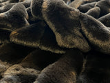 Majestically Inspired | Elegant Black | Ribbed Faux Rabbit & Velvet Blanket | Twin & Queen