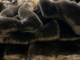 Majestically Inspired | Elegant Black | Ribbed Faux Rabbit & Velvet Blanket | Twin & Queen