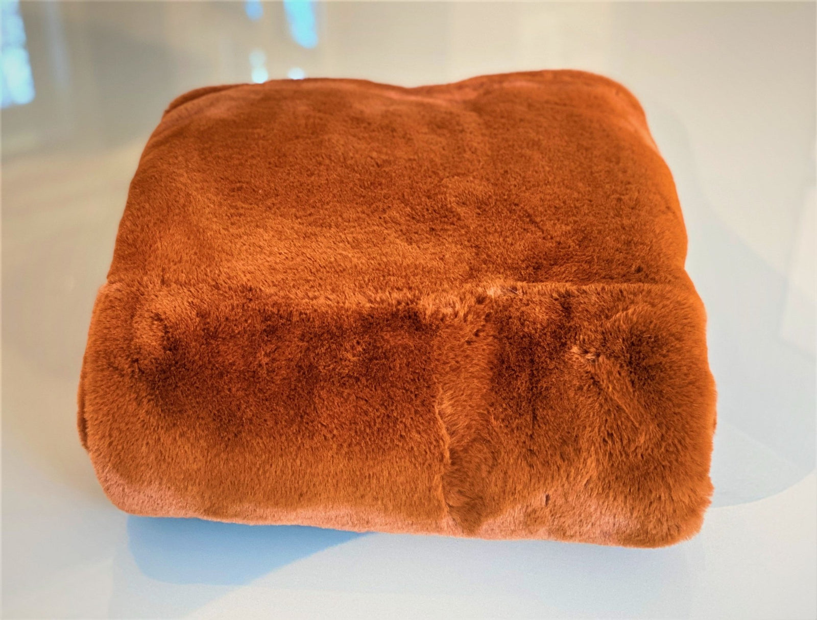 One Preevay Coco Brown Ultra-Soft Faux Rabbit Fur Throw | Luxury