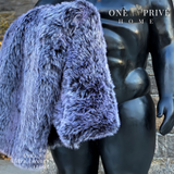 Botero-Inspired ONE Preevay Faux Fur Throw | Fox & Mink | Ultra-Plush 1200gsm | Black