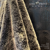 Botero-Inspired ONE Preevay Faux Fur Throw | Fox & Mink | Ultra-Plush 1200gsm | Black