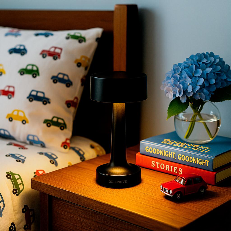 Grace_Professional_Hospitality_Tabletop_Lamp_Handcrafted_LED_Nickel_Finish_childrens room 
