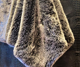 Botero-Inspired ONE Preevay Faux Fur Throw | Fox & Mink | Ultra-Plush 1200gsm | Black