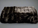 Ribbed Faux Rabbit & Velvet Blanket Collection by One Preevay Luxury Home Furnishings & Decor. Inspired by the regal Robe Royal, each hand-stitched piece features premium cruelty-free faux rabbit fur with elegant velvet underside, available in four luxurious colors: Elegant Black, Warm Beige, Classic Navy, and Dramatic Gray. Sizes: Twin (60" x 90"), Queen (90" x 90"). Hypoallergenic, soothing ribbed design for relaxation and easy care. Cruelty-free luxury.