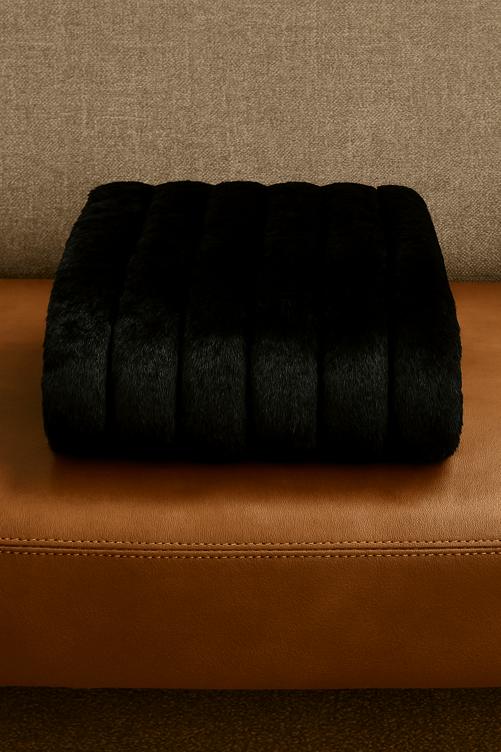 Ribbed Faux Rabbit Velvet Blanket - Connecticut Crafted - One