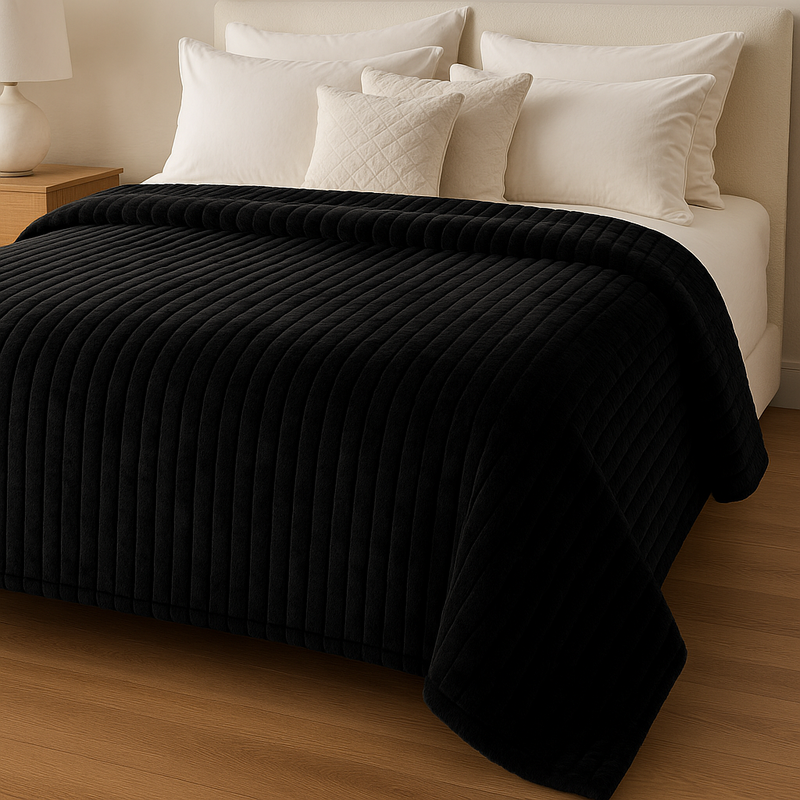 black-ribbed-faux-rabbit-velvet-blanket-twin-or-queen_One_Preevay second bedroom 
