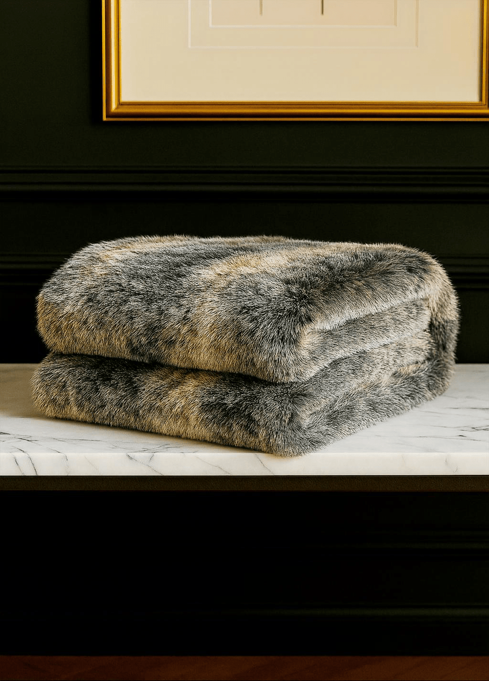 Botero-Inspired ONE Preevay Faux Fur Throw - Fox & Mink - Ultra