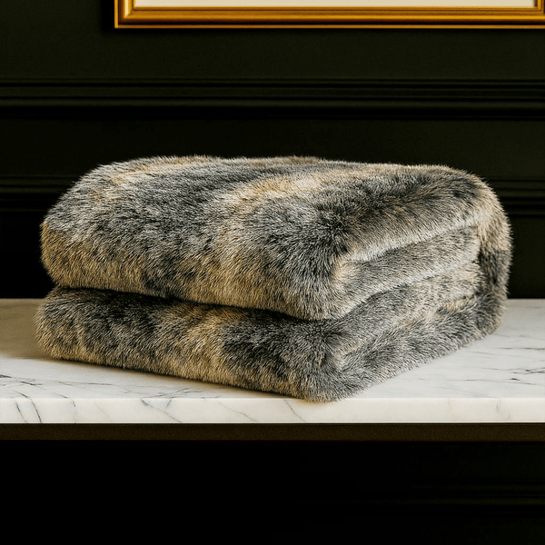 Botero-Inspired ONE Preevay Faux Fur Throw - Fox & Mink - Ultra