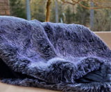 Botero-Inspired ONE Preevay Faux Fur Throw | Fox & Mink | Ultra-Plush 1200gsm | Black