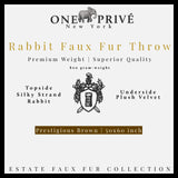 Experience luxury redefined with ONE Preevay's Faux Rabbit Fur Throw in Coco Brown. Inspired by Fernando Botero and crafted from Ultra Premium Faux Rabbit Fur. Hypoallergenic, cruelty-free, and lined with elegant velvet for refined warmth and sophistication. 
