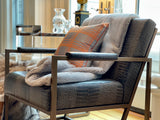 St. Charles Club Seating | Bronze Brushed Contemporary Frame | Embossed Brown Leather
