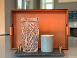 Indulge in the French Black Orchid Perfumed Estate Candle from One Preevay. Handcrafted with premium essential oils and organic soy wax, it features a pale gray ceramic vessel. With a triple wick and 21.2 oz size, enjoy the aromatic blend of blackberry, patchouli, and spices. Elevate your ambiance today o beautiful when burning 
