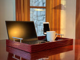 Upgrade your remote work setup with the Professional Portable Work Station in premium red embossed leather. Highly durable and lightweight, it features dual access ports for versatility. Available in three sizes. Order now for peak productivity.....